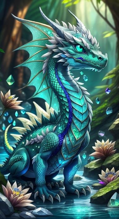 Cute Wyvern in a creek in the forest - AI Generated Artwork - NightCafe ...