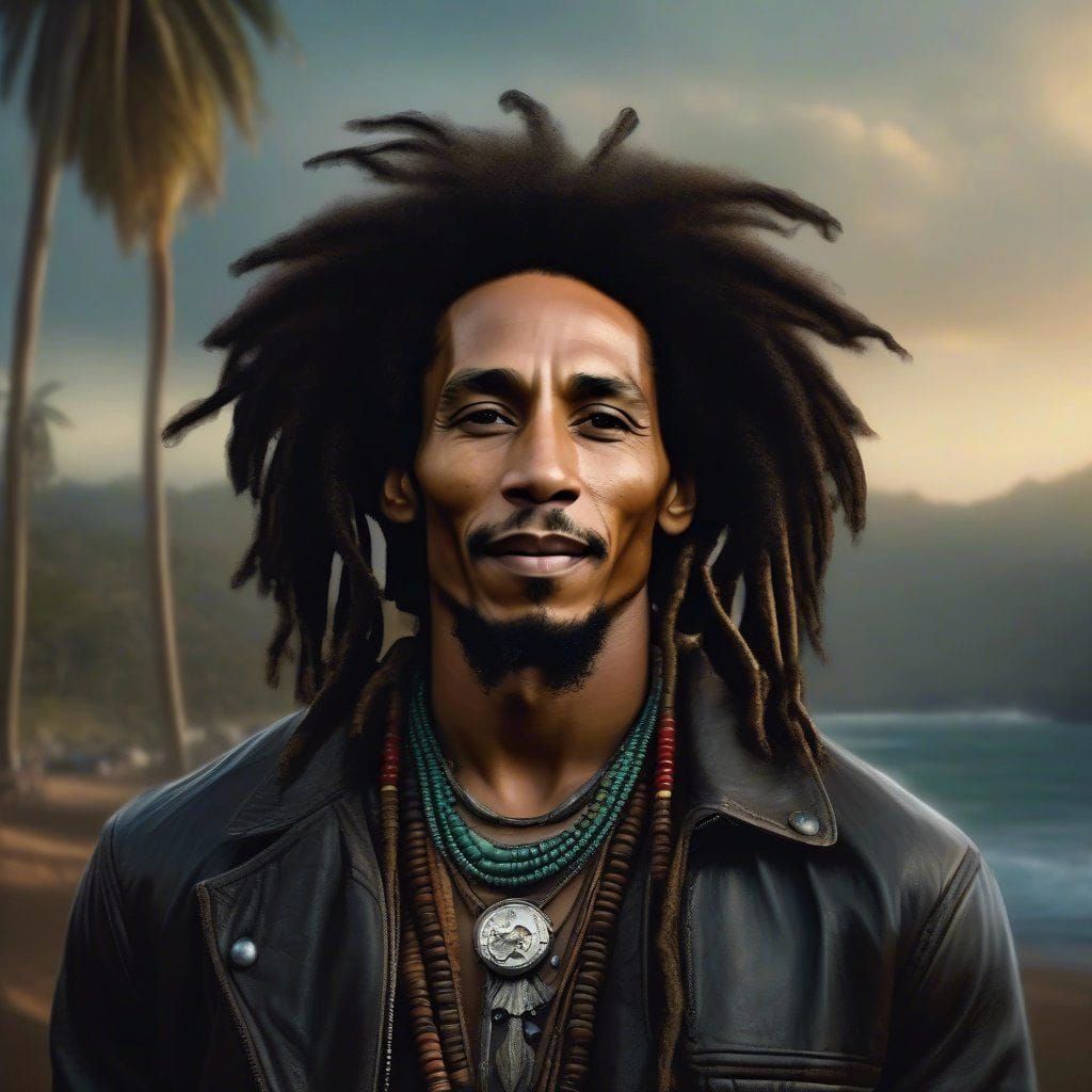 Perfect definition Portrait of Bob Marley in jamaica, WLOP, ...