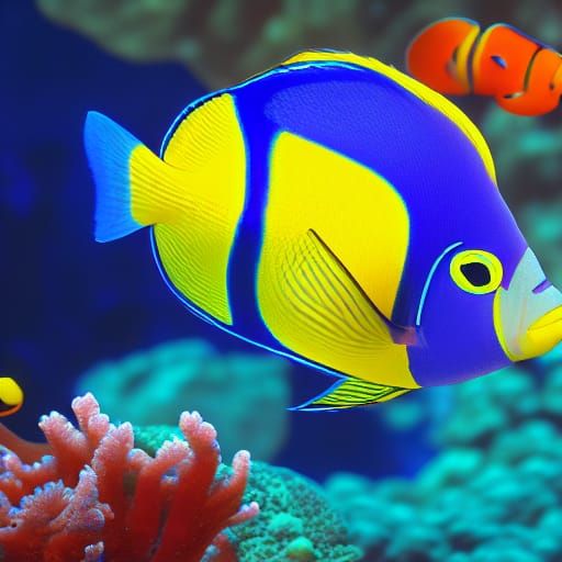 SALTWATER CLOWN FISH, GREAT BARRIER REEF - AI Generated Artwork ...