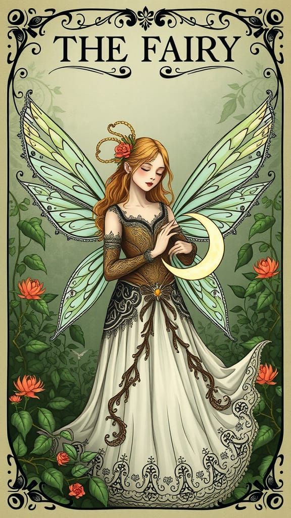 Tarot card THE FAIRY  by @DorianaGrey 