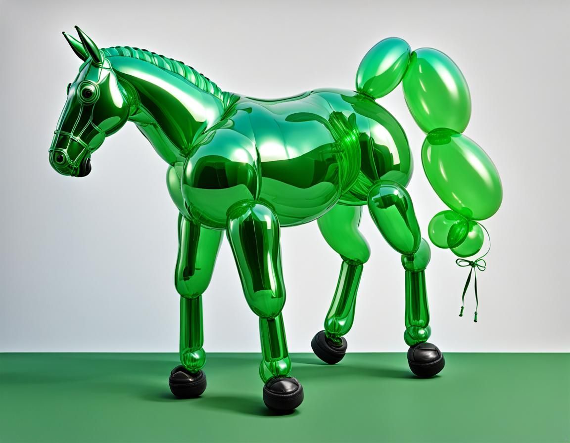 Green Transparent Legless Balloon Horse