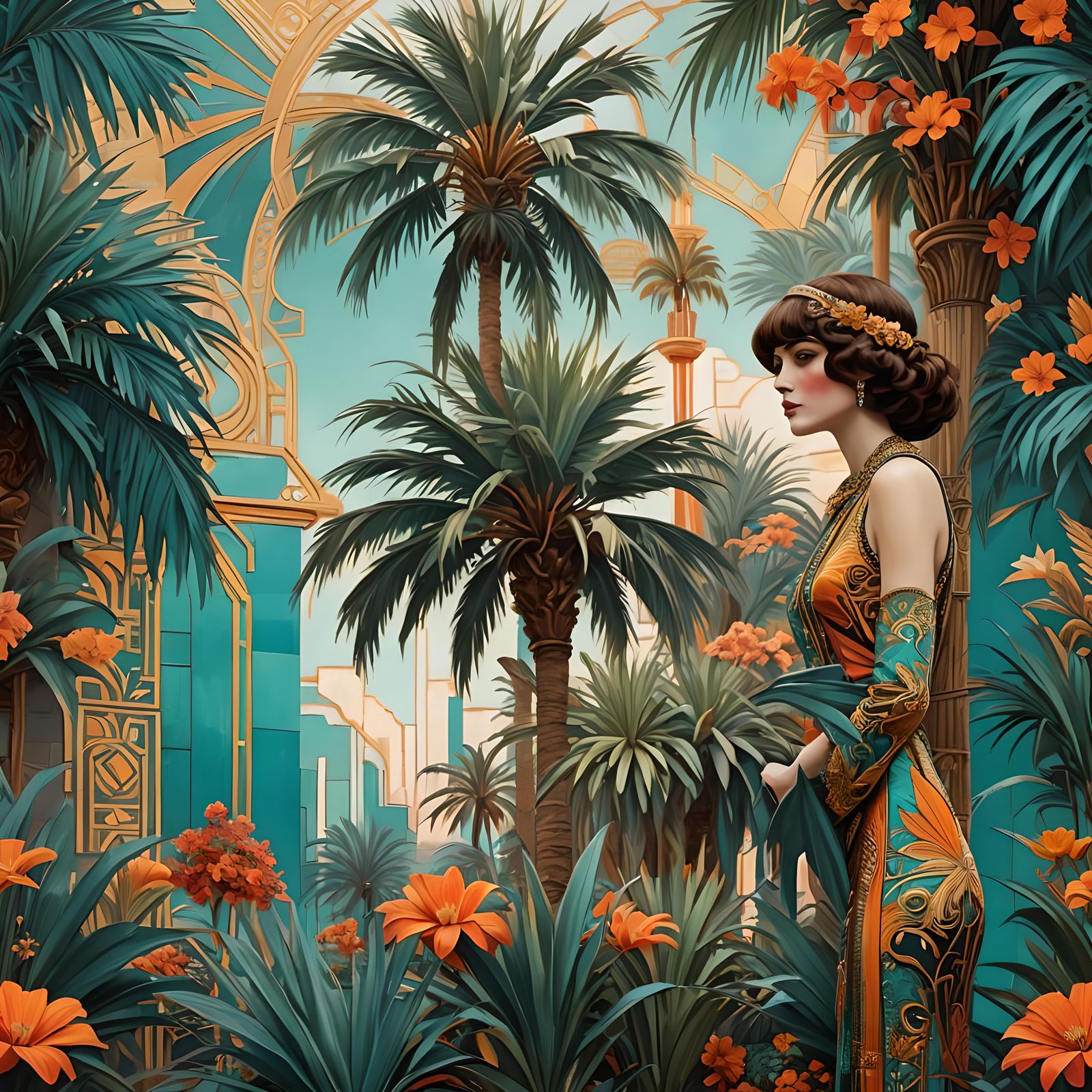 art deco palm trees  by @Jupiterplum 