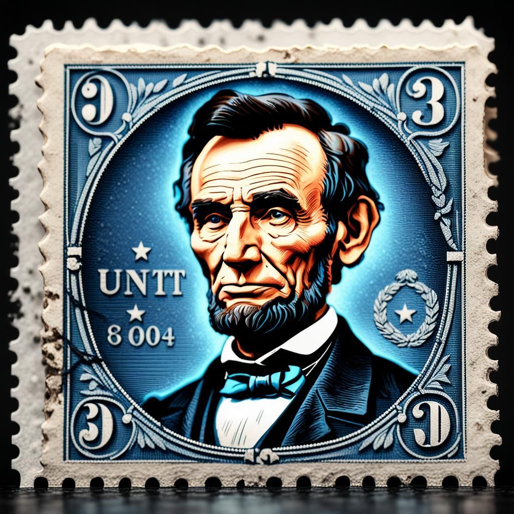 A postage stamp with Abraham Lincoln
