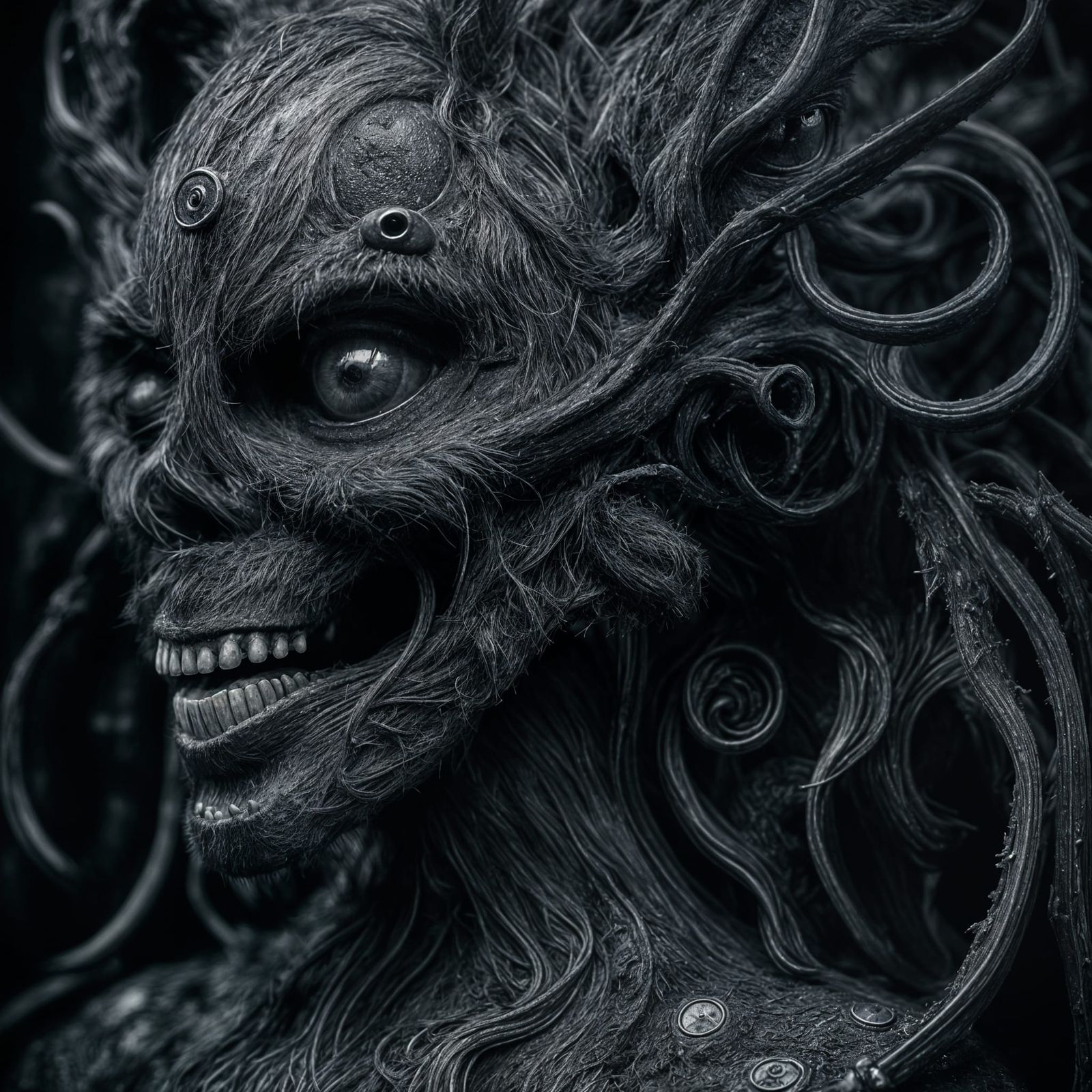 Detailed Tintype of a Monster Up Close
