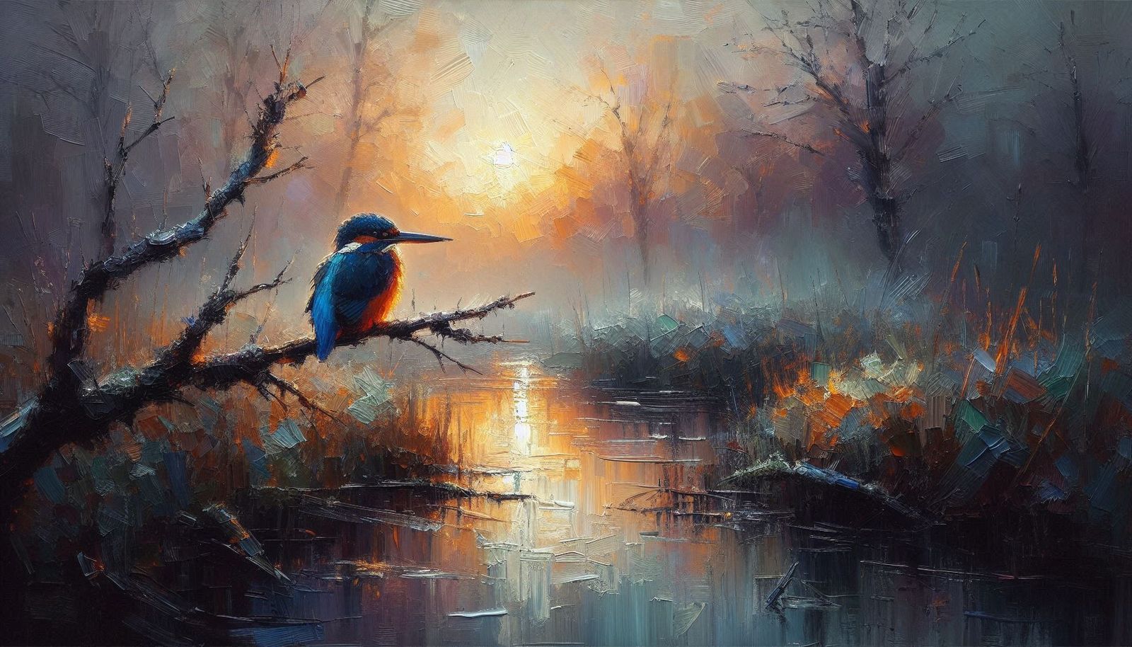 Kingfisher at dawn