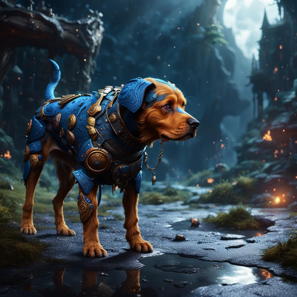 Disappearing Dog: Detailed Matte Painting in Deep Color