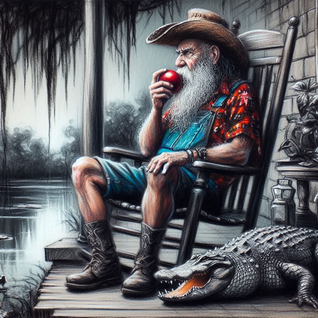 Old man on his porch