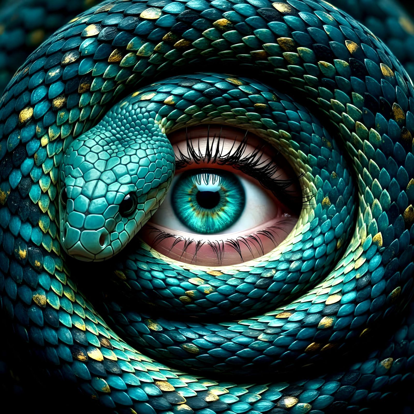 Extreme Closeup of just a Female's Turqoise Eye with a Turqu...