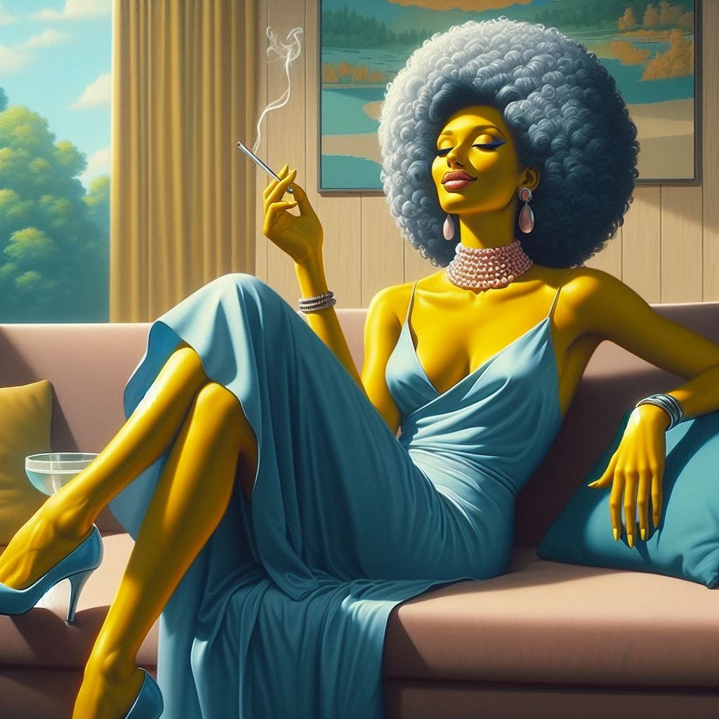 hajime sorayama retro 80s sci-fi futurism The Simpsons Selma...