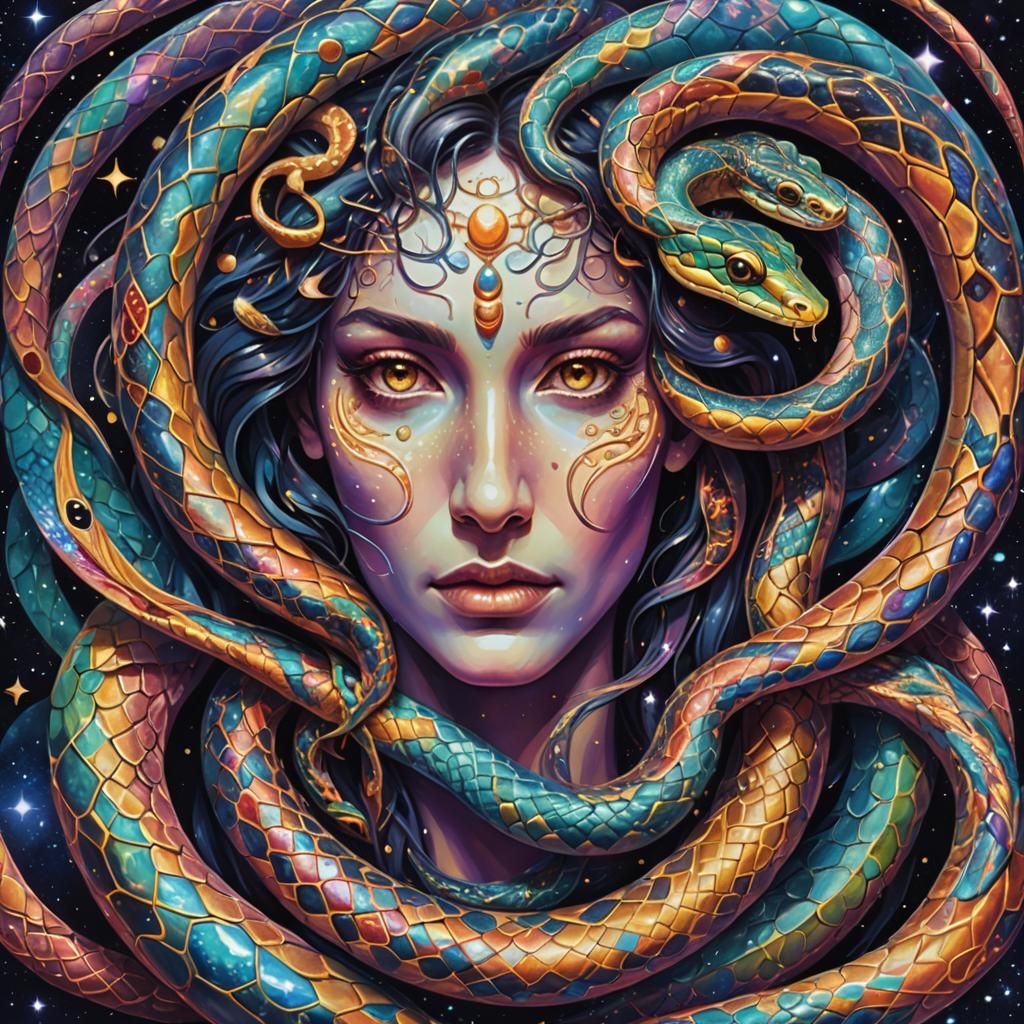 Cosmic Celestial double head snake