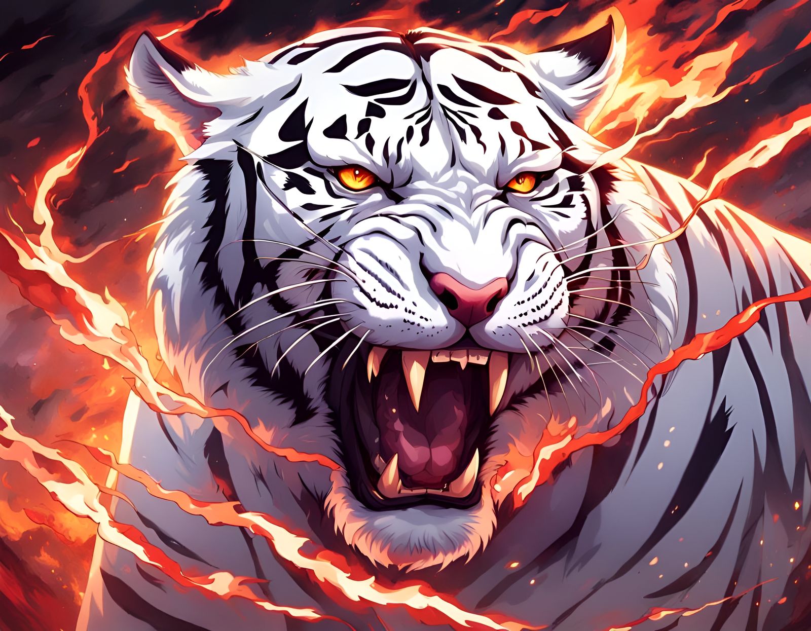 Anime Tiger Version II - AI Generated Artwork - NightCafe Creator