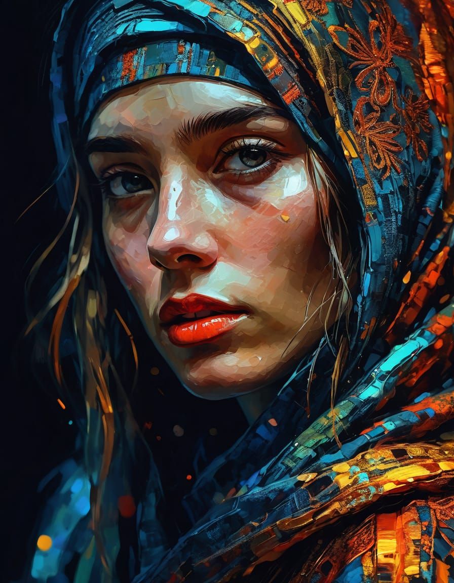 Anna by Luis Royo, Antoine Blanchard, Kenichi Sonoda, and Jim Lee abstract art complementary colors fine ...  by @Queen_Asha