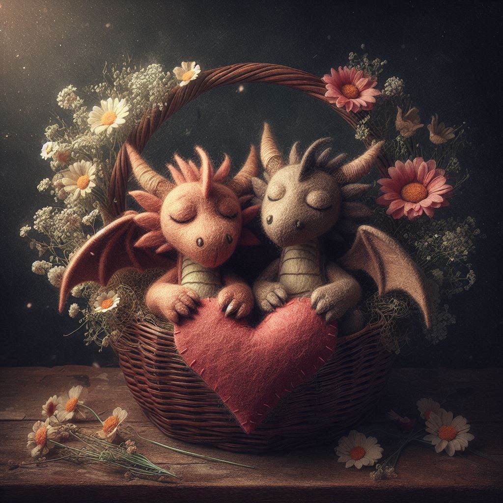 Felt Friends in a basket