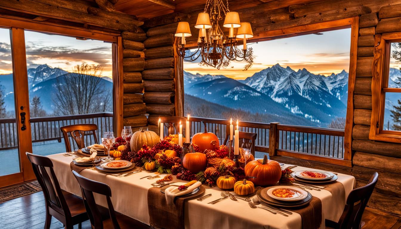 Beautiful Thanksgiving Tablescapes, Romantic, (Woman), Mountain Chalet  by @lepoilux