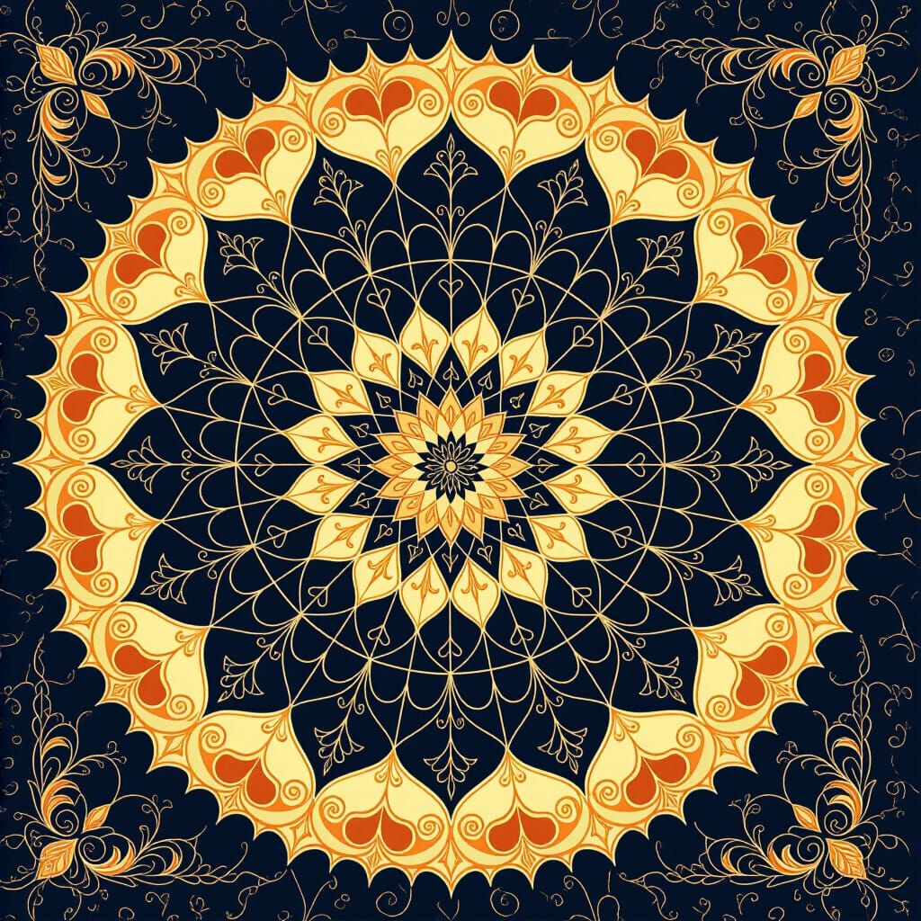 Colorful Geometric Stars Descend: Digital Art