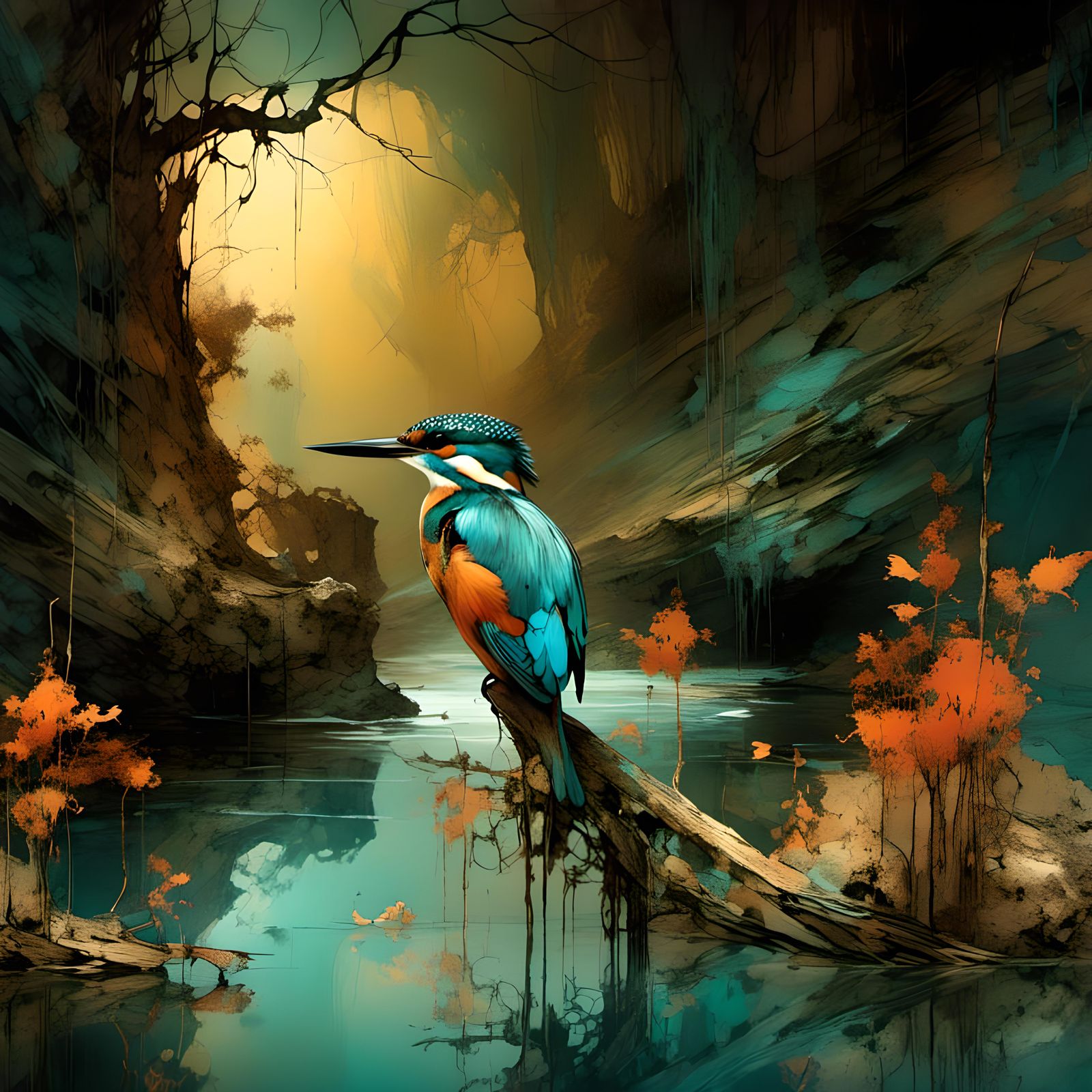 Kingfisher  by @TezzaArt