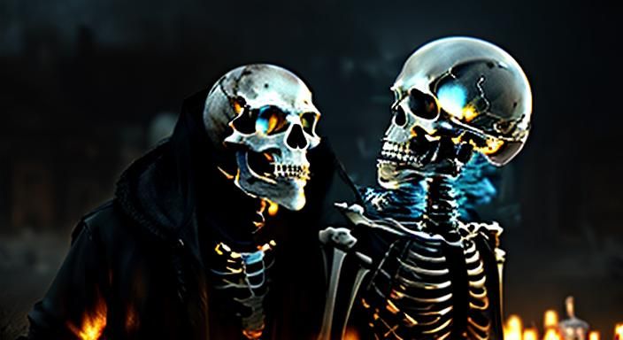 (White Bones/human skeleton)  / epic apocalyptic nightmarish...