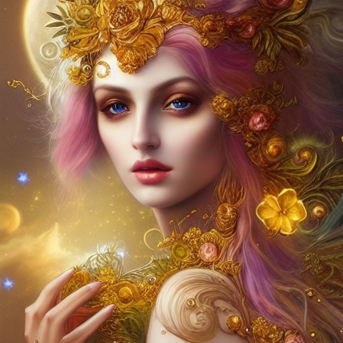 cosmic Goddess of nature - AI Generated Artwork - NightCafe Creator