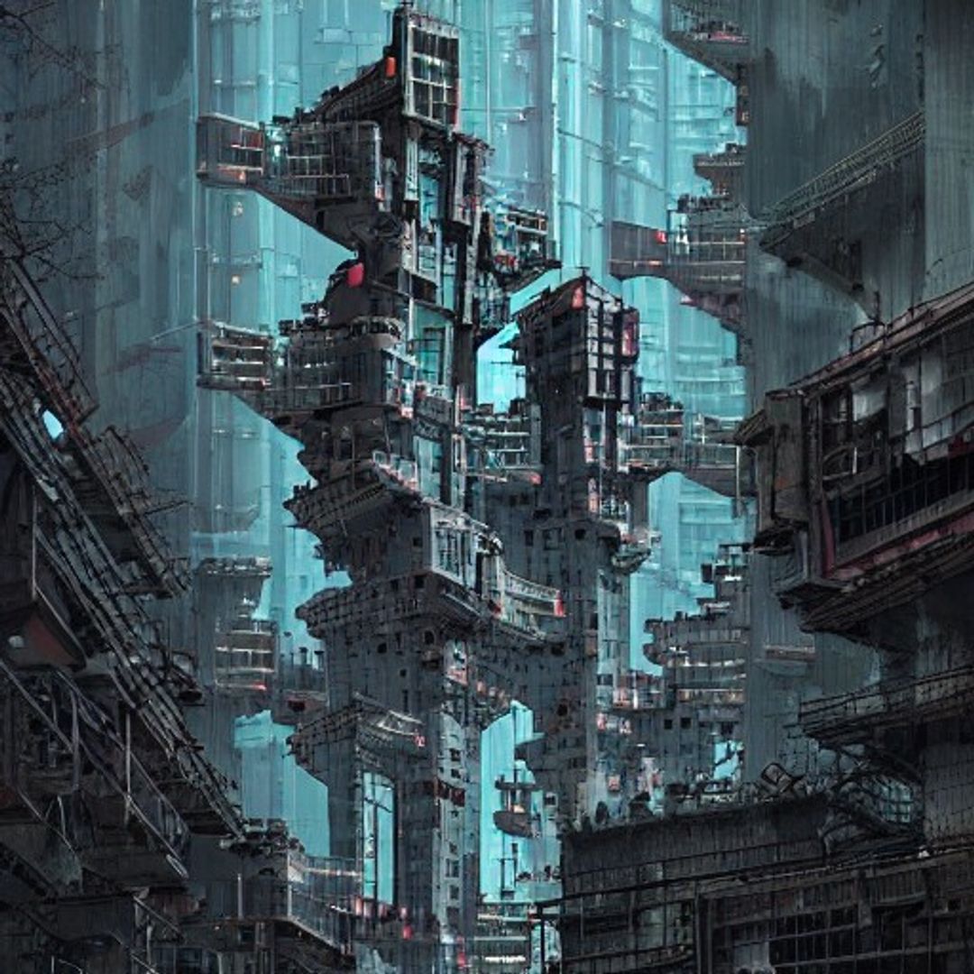 Cybernetic Castle In Urban Dystopia Ai Generated Artwork Nightcafe