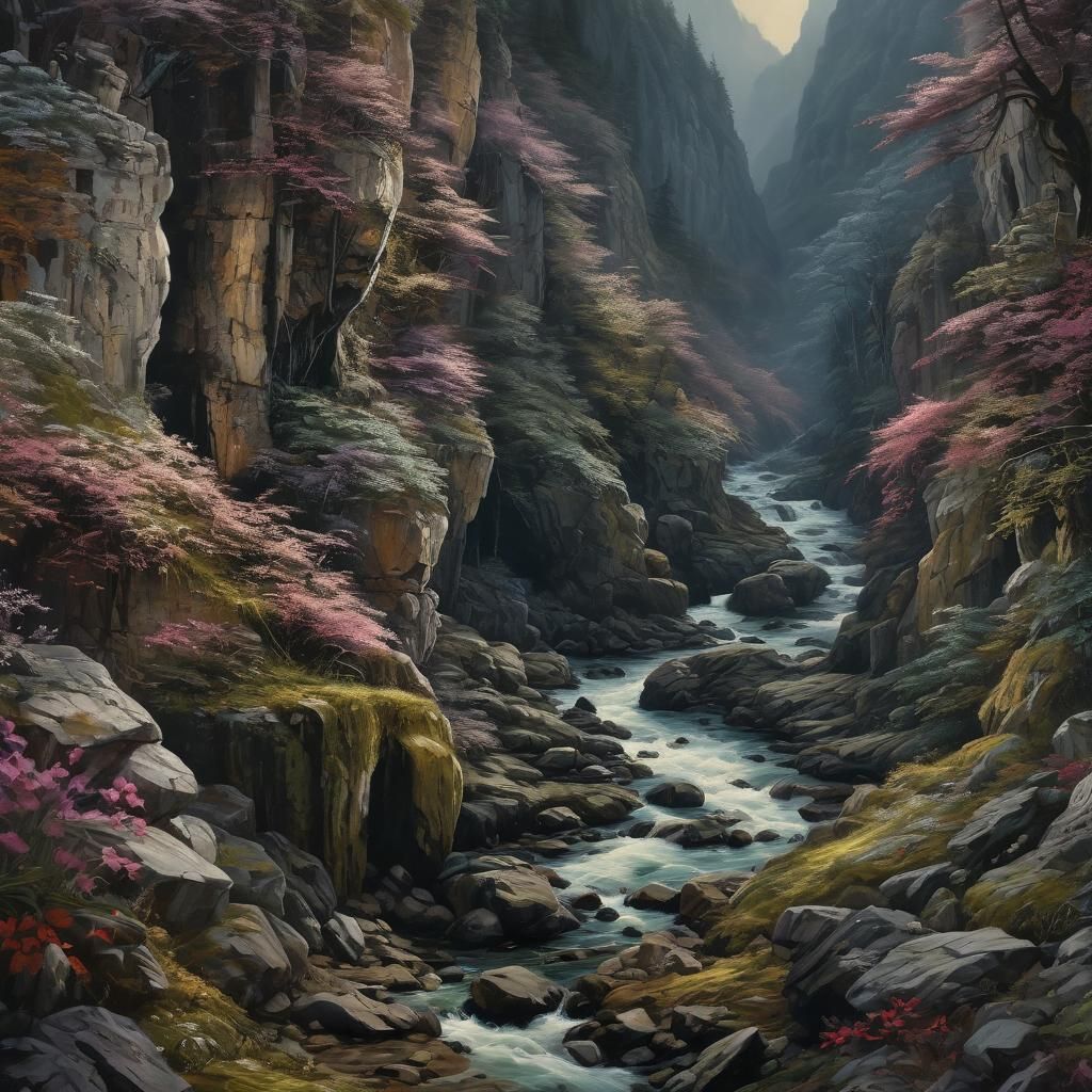 Painting by Therril: Like Rising Lark, and Falling Rain, and...