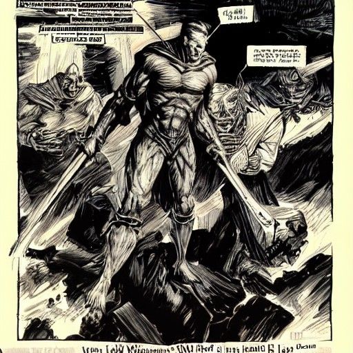 Can no man stand against the evil? by Bernie wrightson