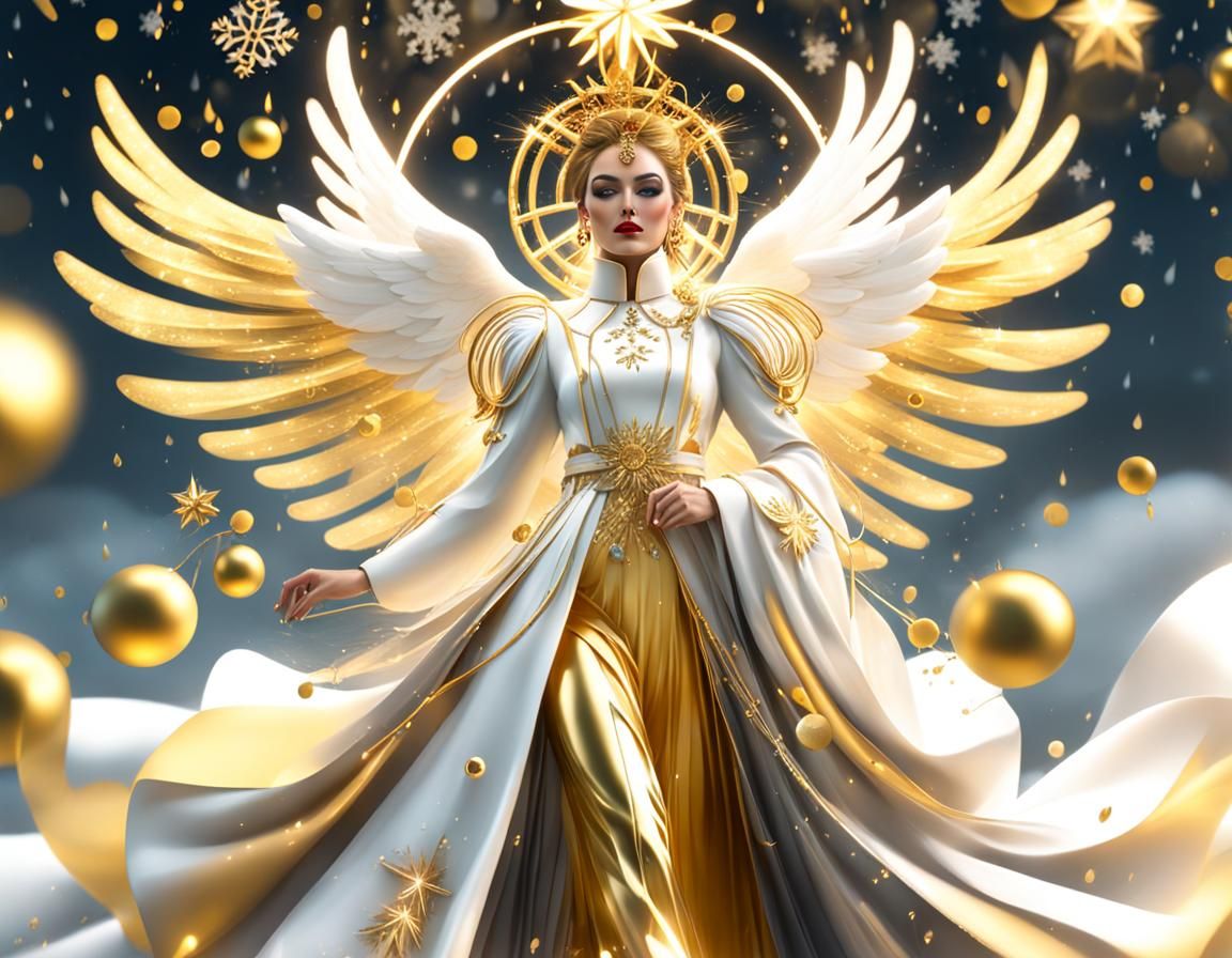 (Life Version) Angel Queen at the Top of Christmas Tree