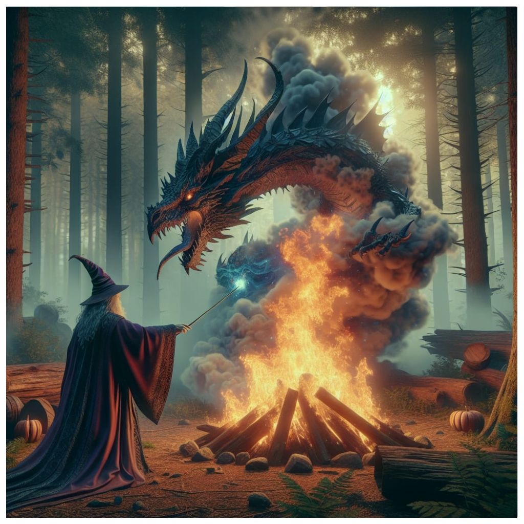 Dragon made from Magic and Fire