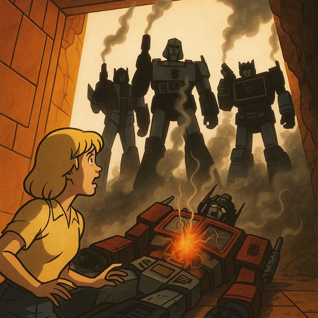 Carly is stunned as Decepticons invade Autobot Headquarters (Transformers Generation 1)