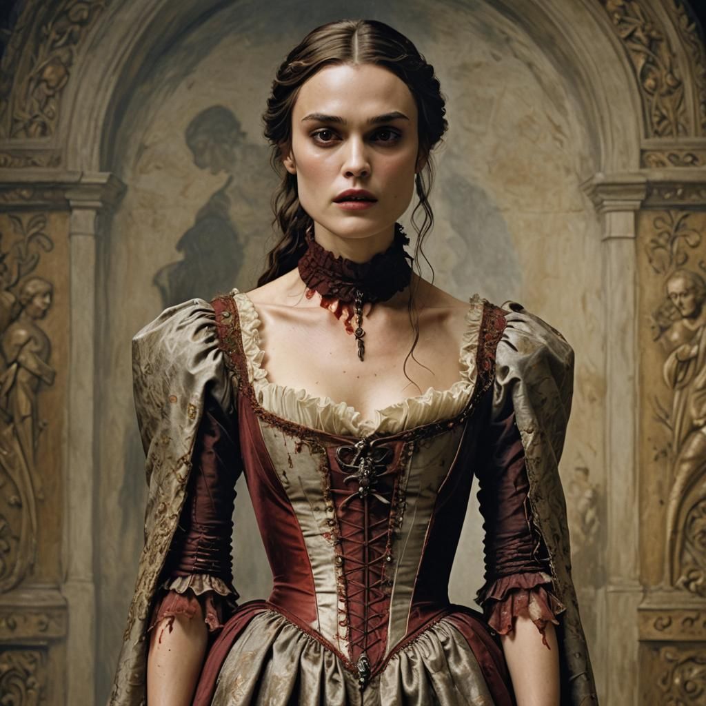 keira knightley as a skinny vampire in a renaissance aristoc...