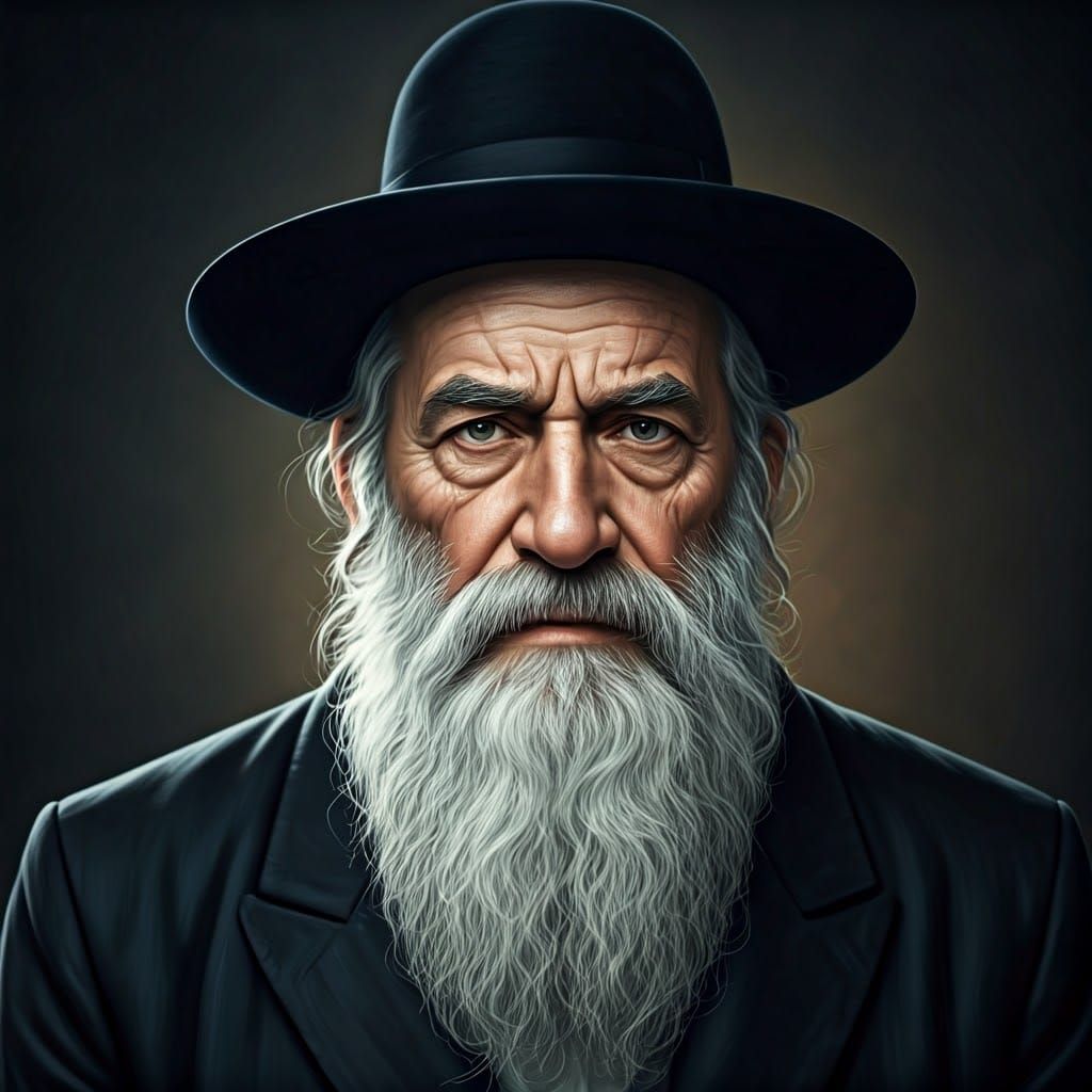 Hasidic Rabbi: Pencil Illustration in Fantasy Concept Art