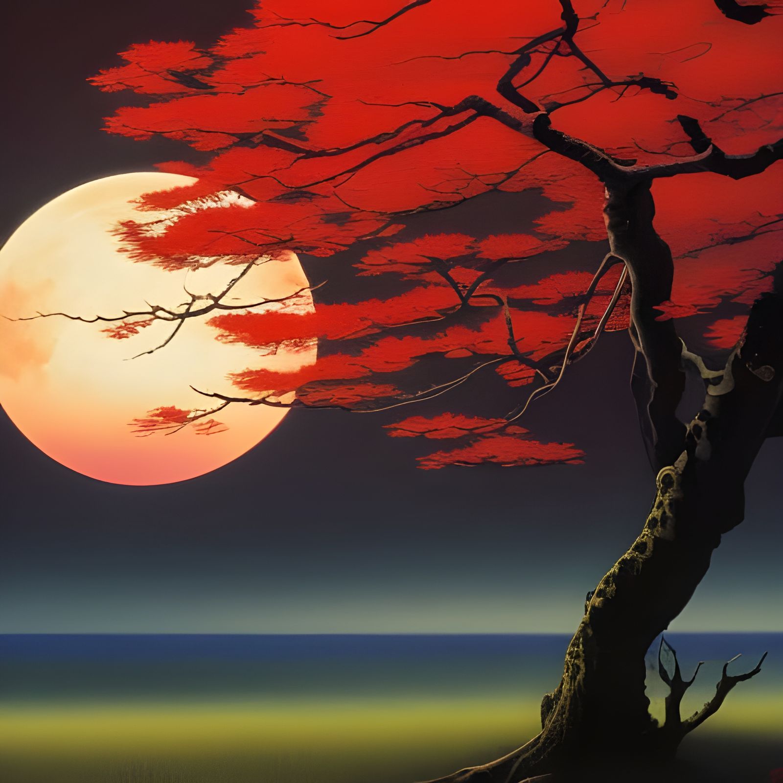 Bewitching Tree in the Moonlight  by @Prettysleepy Art