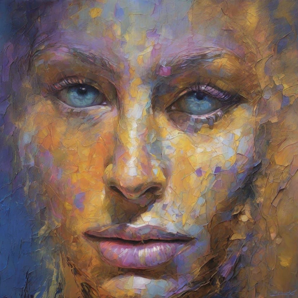 Ethereal Portrait of a Devolved Being in Dreamy, Neo-Impress...