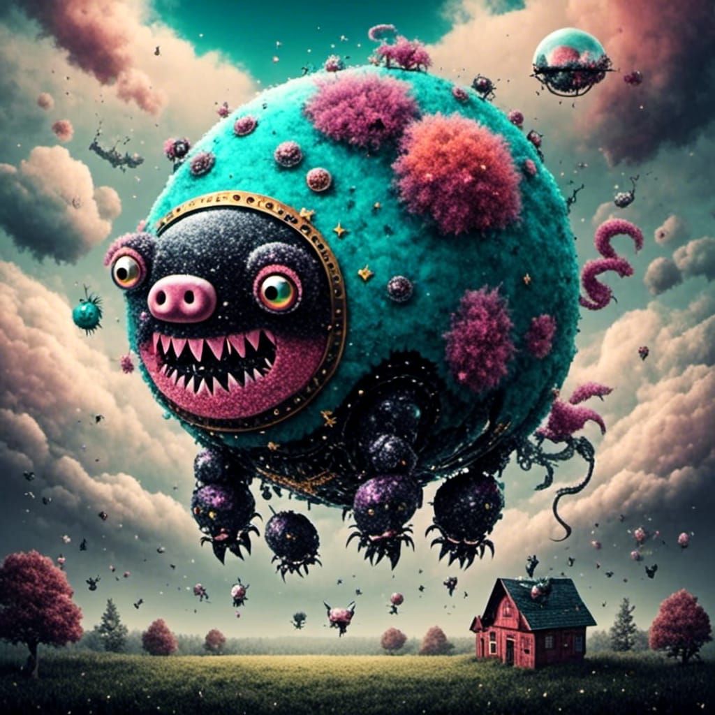 <lora:GlitterGore:1.0> Robot flying pig 