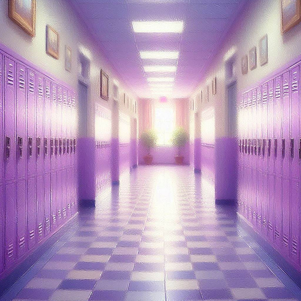 Pastel Purple Locker Corridor
