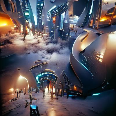 Sci-fi city concept art Unreal Engine