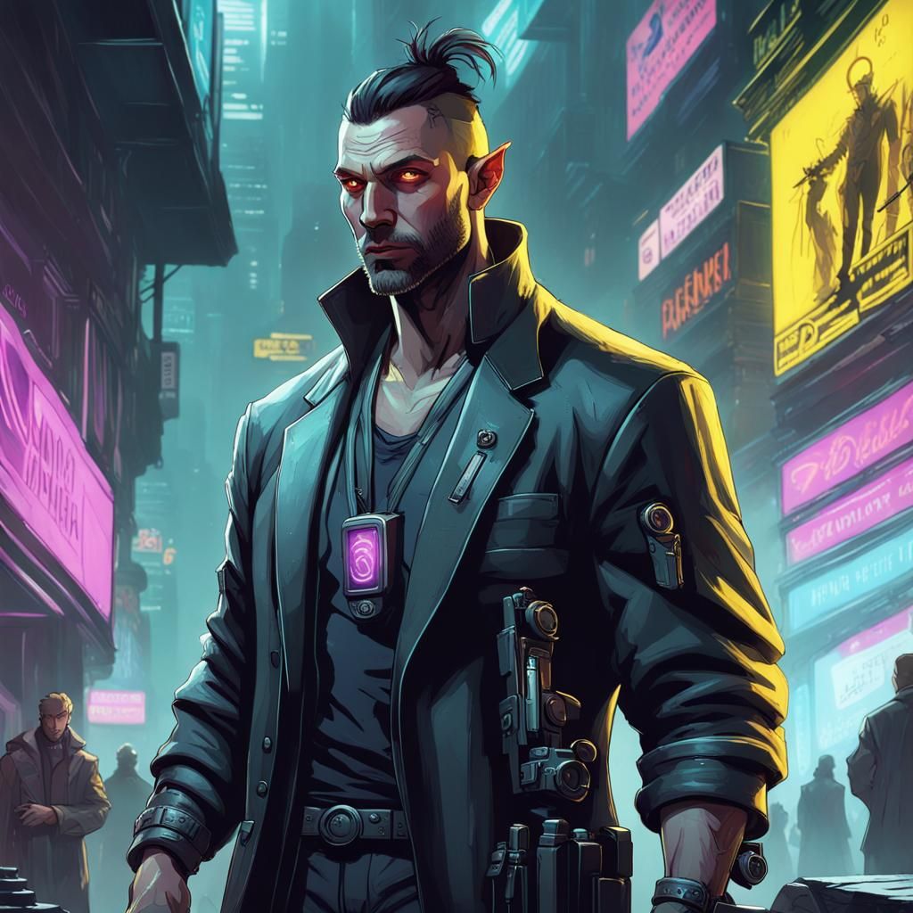 I need an image of a shadowrun character. He is a social face character ...