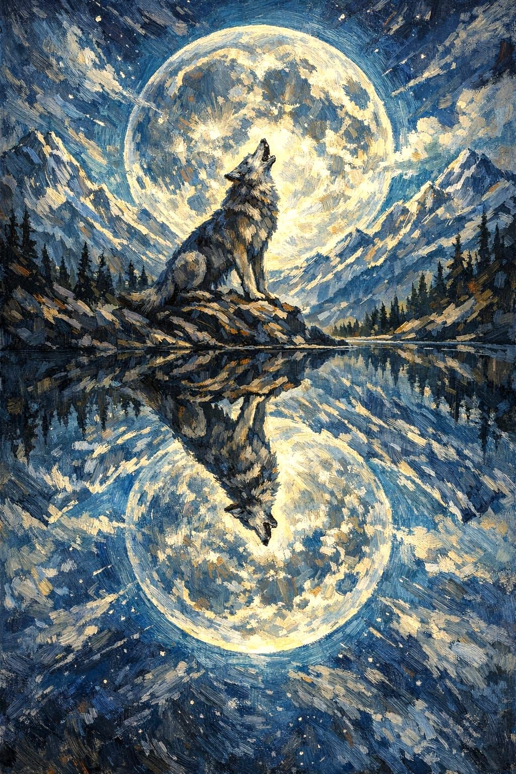Wolf & Full Moon