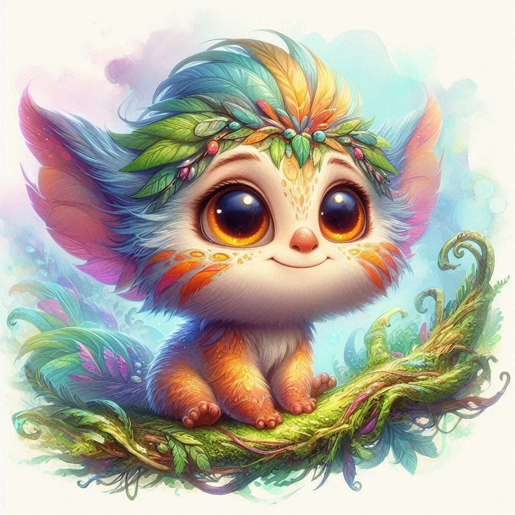 adorable fairy-tale fantasy creature portrait..