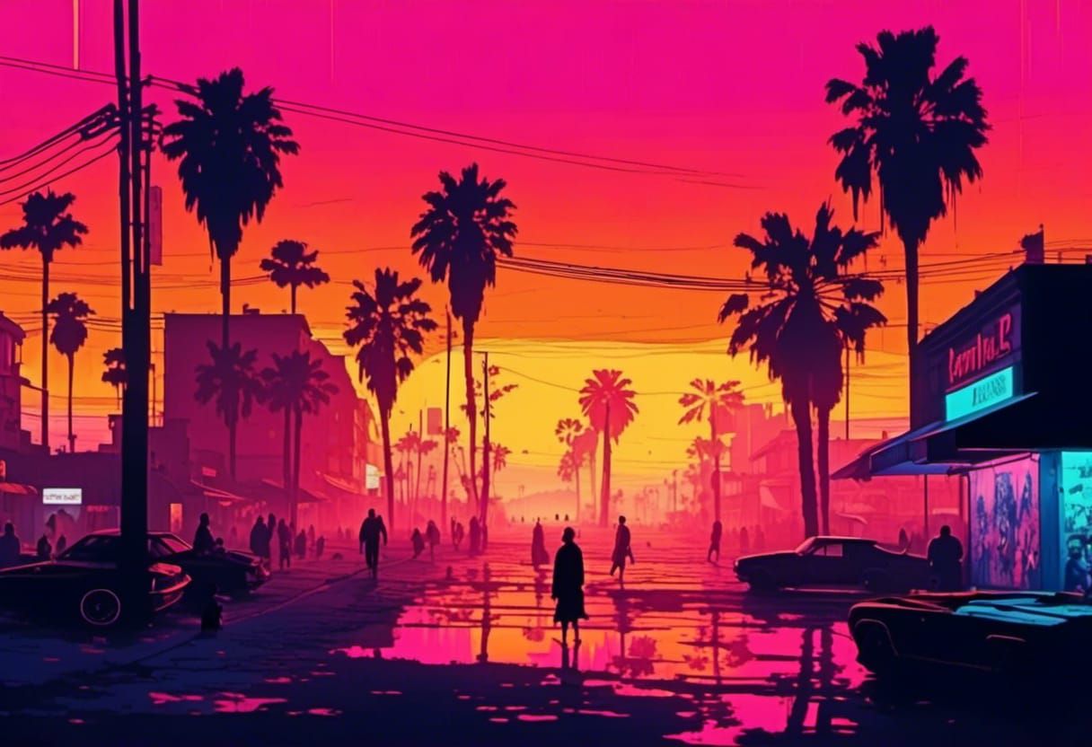 Venice Beach California sunset cinematic - AI Generated Artwork ...