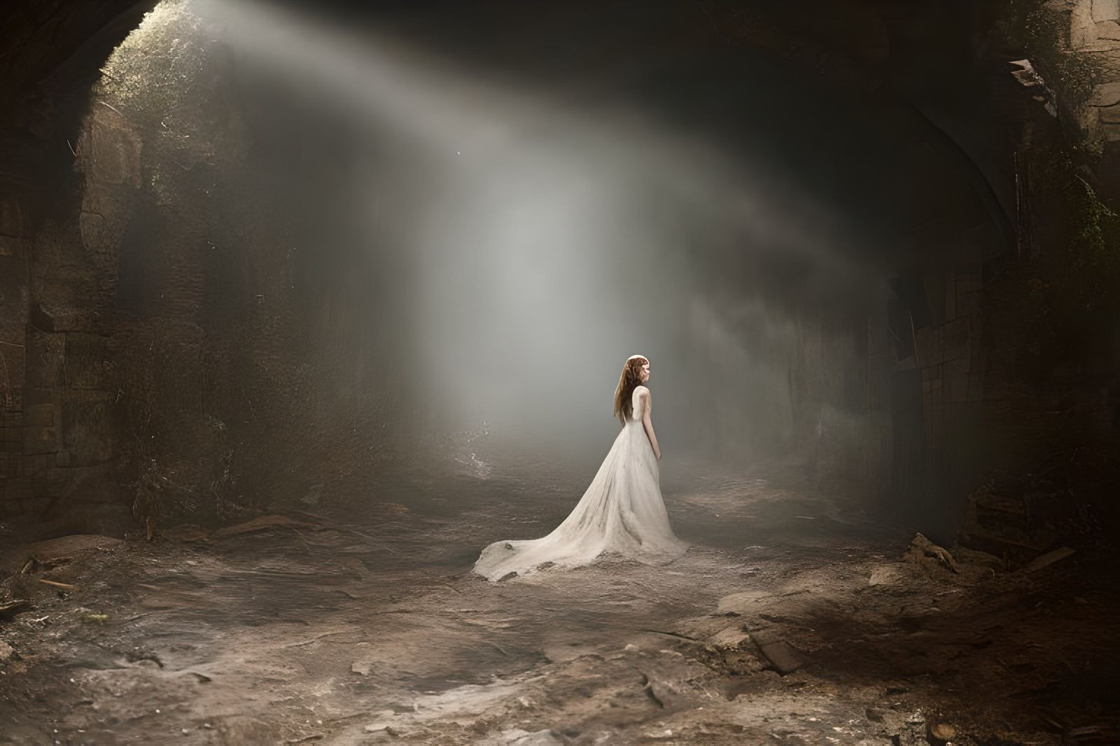 Woman in white dress