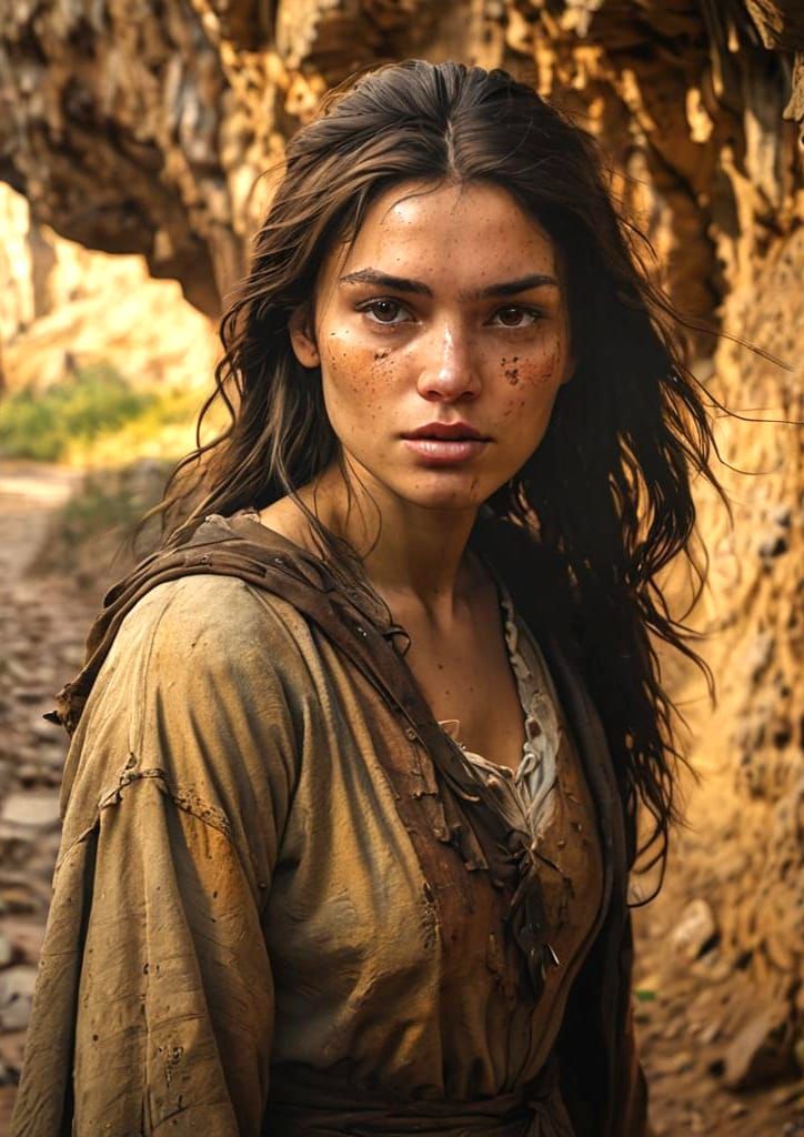 Homeless twenty-something woman in the middle ages.