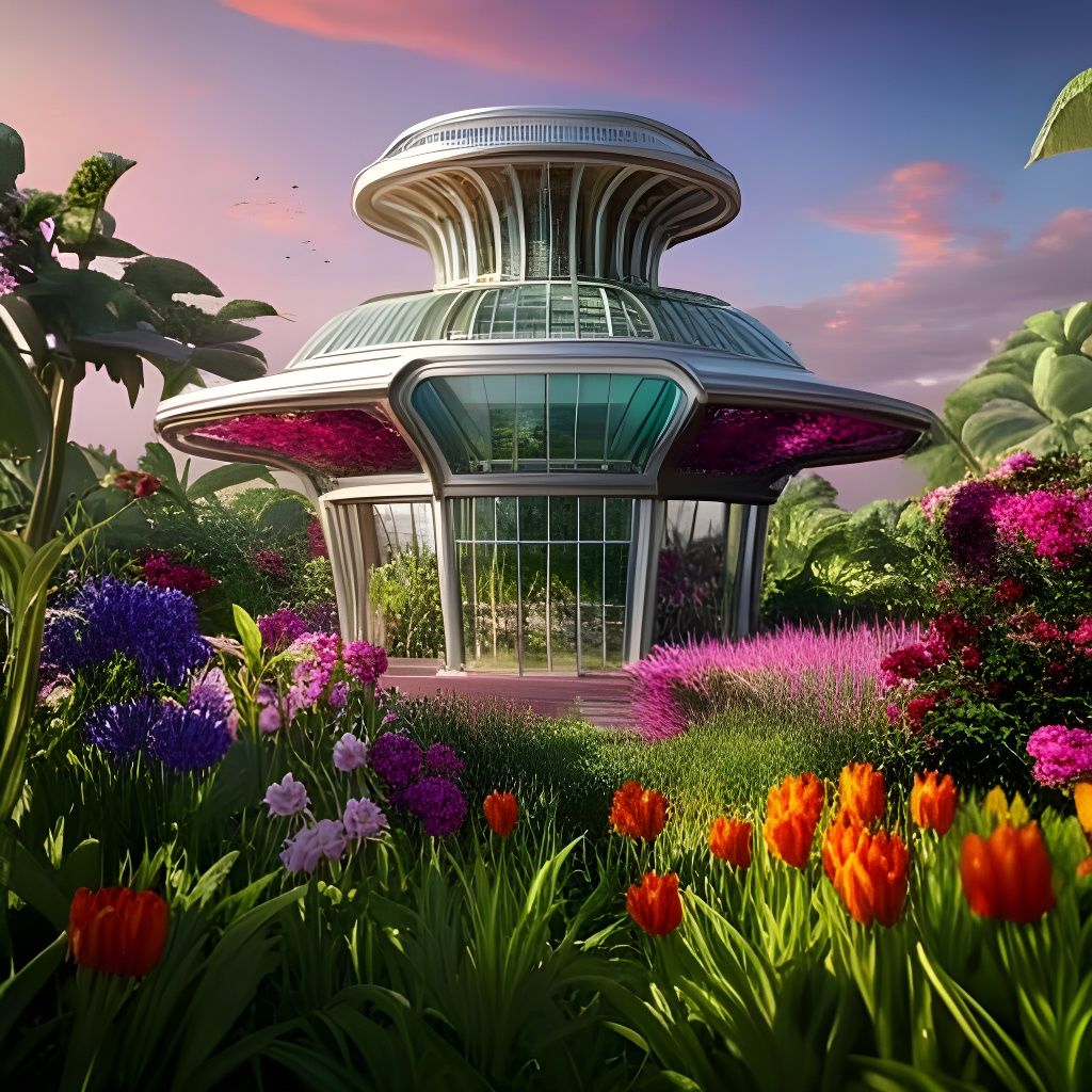 Solarpunk greenhouse