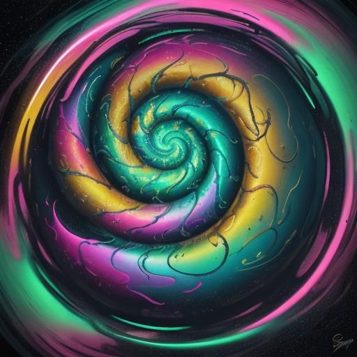 Surreal Snail Crawls Through Abstract Cityscape