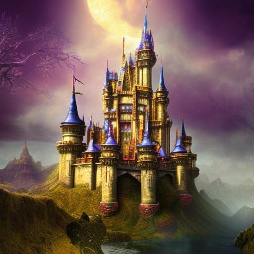 Psychedelic fantasy castle
