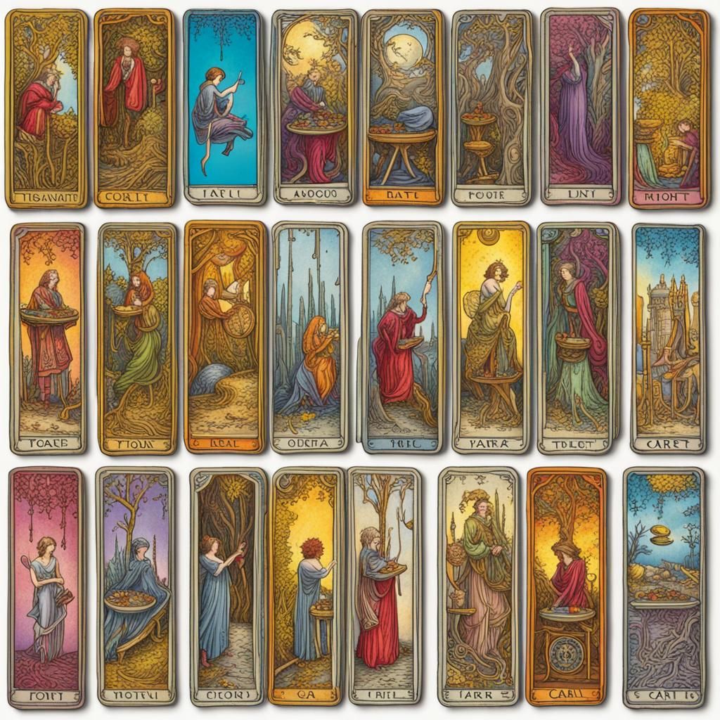 Tarot carts colorful  by @holographickat