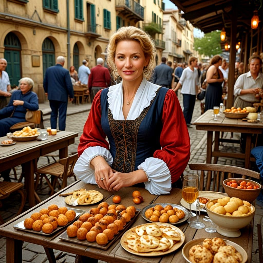 Elegant Woman in Whimsical Background