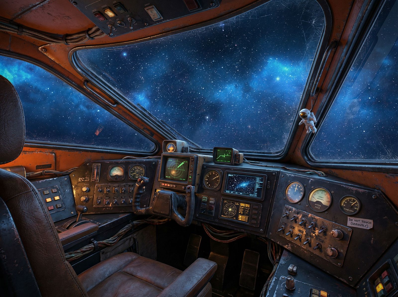 Retrofuturistic starship.