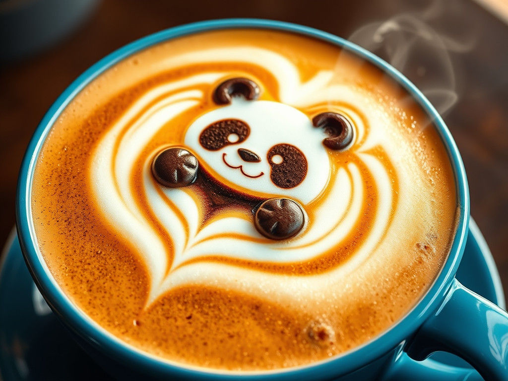 A panda bear on the latte , if you don't mind  by @Anonymous camera