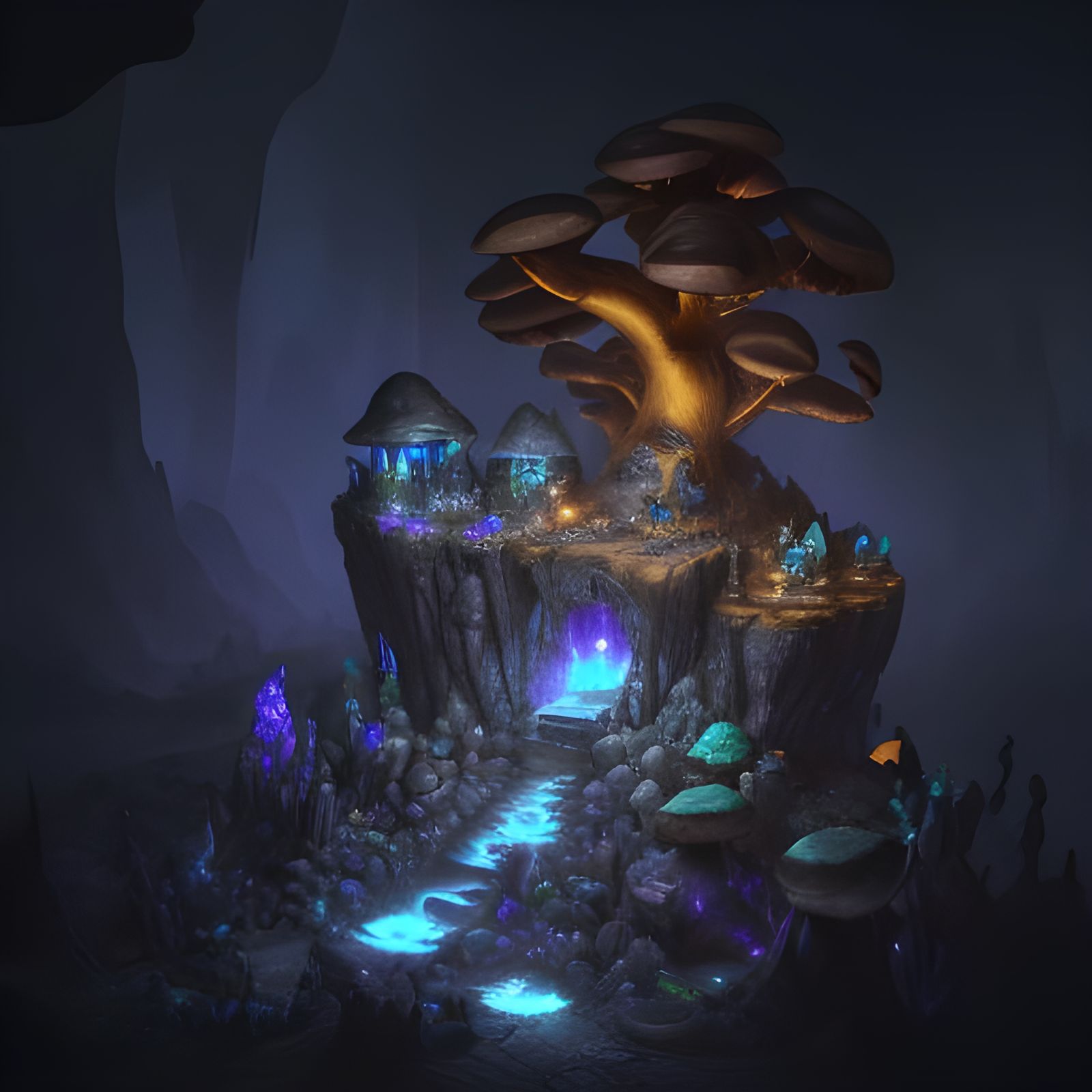 Deep caverns - AI Generated Artwork - NightCafe Creator