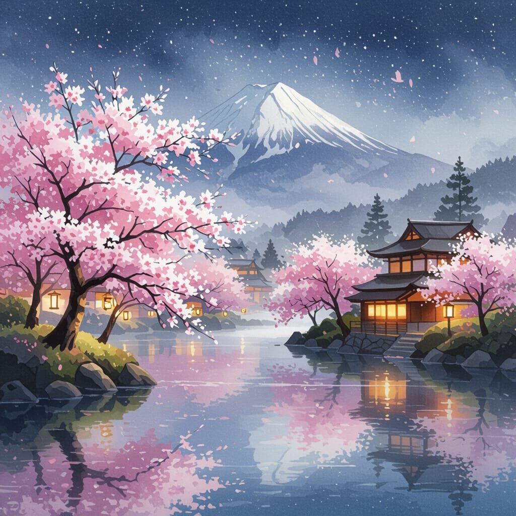 כפר יפני מתחת להר השלג